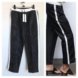 NWT ZARA SIDE STRIPE NYLON JOGGING PANTS BLACK 4319/419